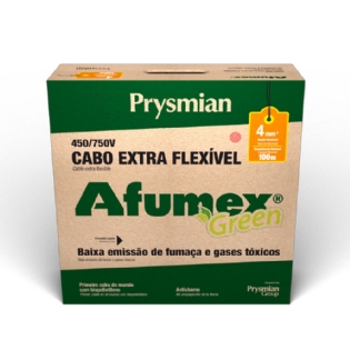 CABO AFUMEX GREEN FLEXÍVEL 4,00MM 750V AZUL 100M - PRYSMIAN