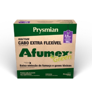 CABO AFUMEX GREEN FLEXÍVEL 2,50MM 750V BRANCO 100M - PRYSMIAN