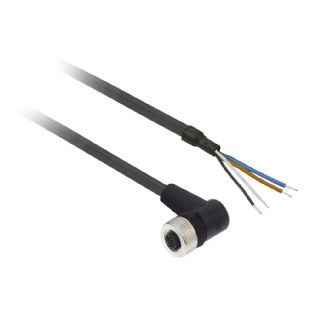 Cabo com Conector M12 Cotovelo 4 pinos 2 m - XZCP1241L2 - SCHNEIDER