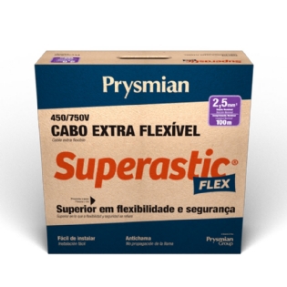 CABO FLEXÍVEL 2,5MM 750V VERMELHO 100M - PRYSMIAN